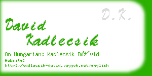 david kadlecsik business card
